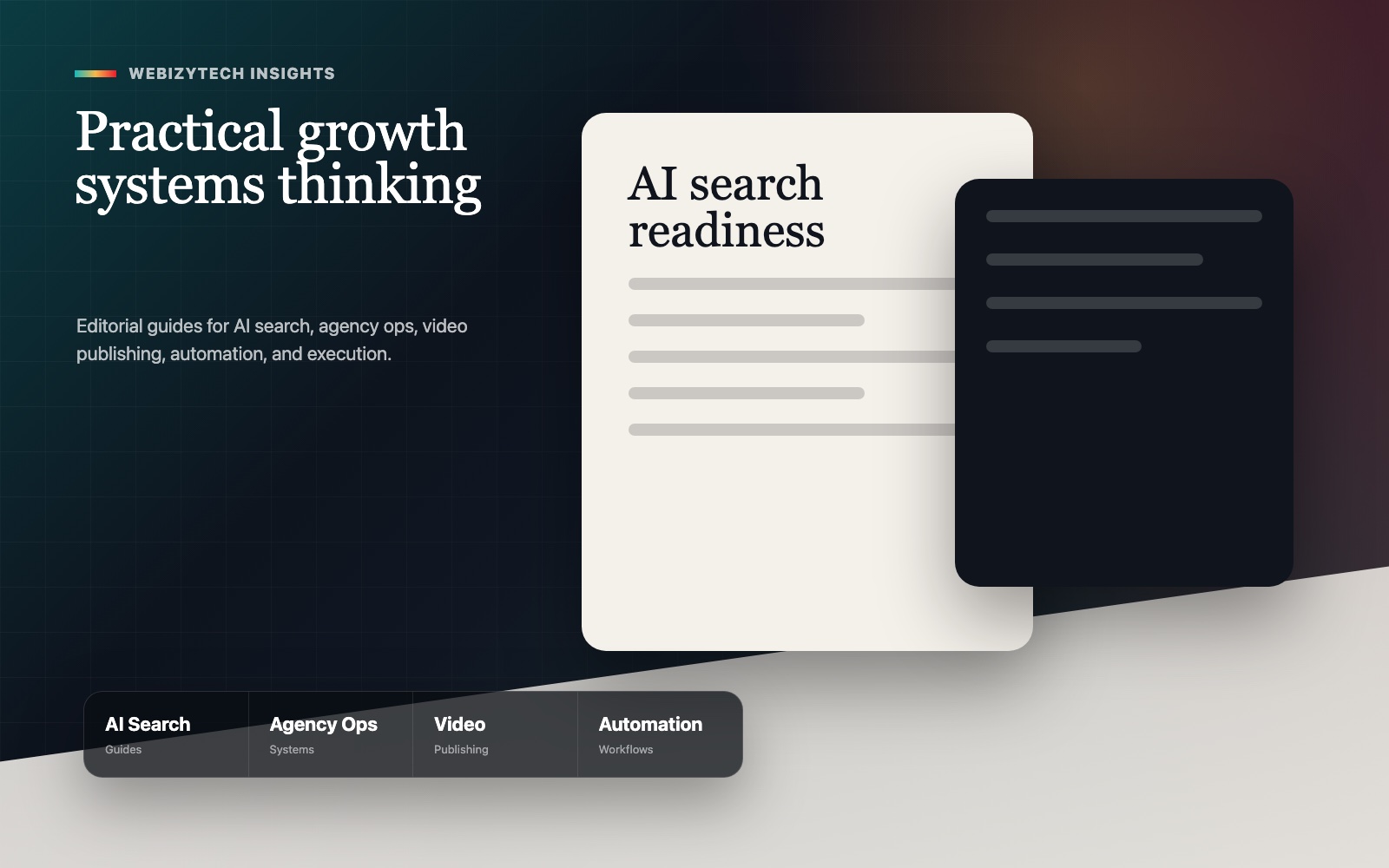 Editorial visual for AI search readiness and structured answer content